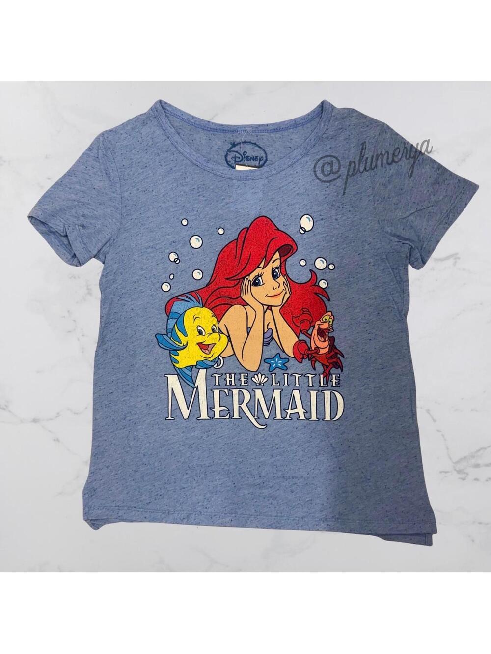 Disney The Little Mermaid Womens Kidcore Casual T-Shirt Ariel Flounder Sz M NWT